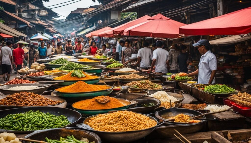 Comida callejera vegetariana en Bali