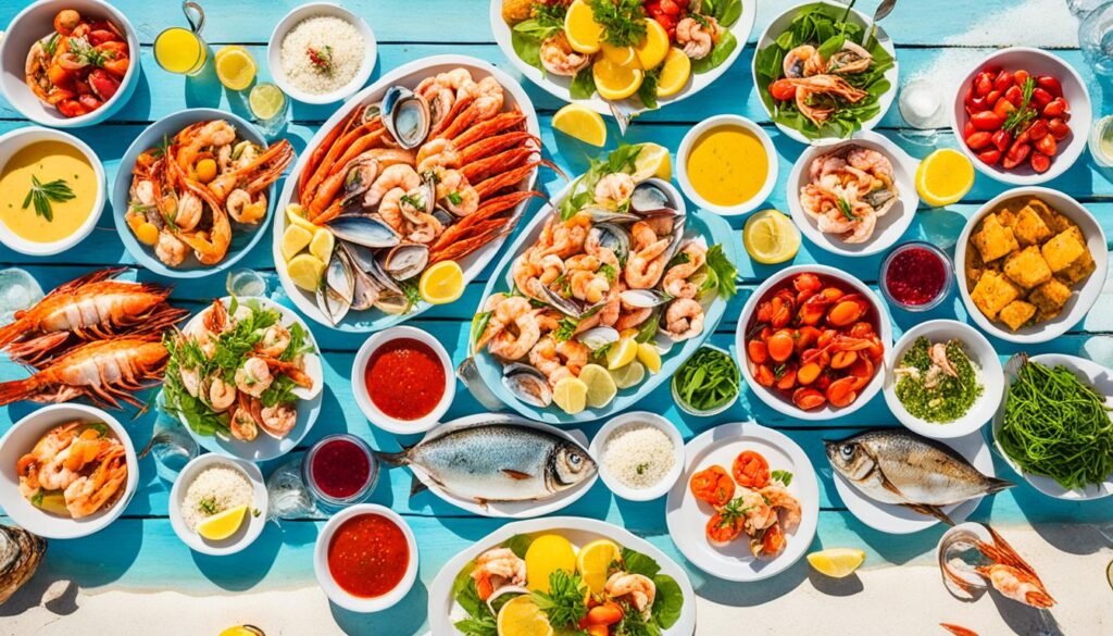 Mariscos frescos en Bali